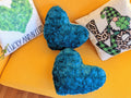 DaDa Bedding Lucky Irish Teal Green Faux Fur Heart Shaped Throw Pillow - 16” x 14”