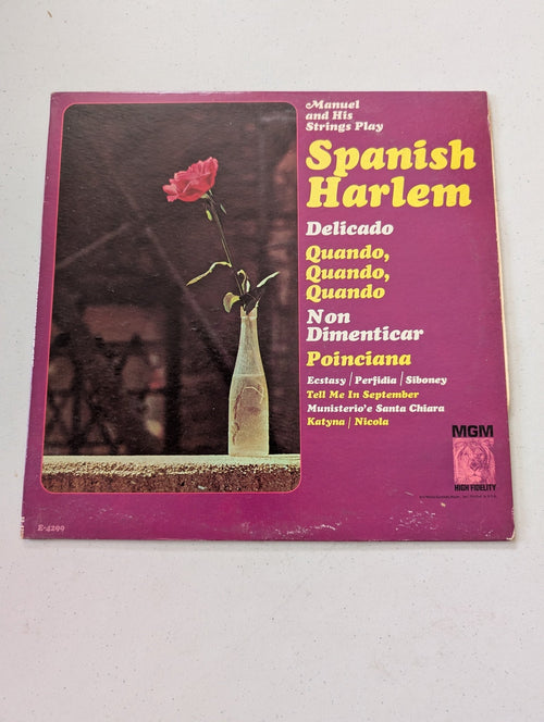 Manuel and his Strings Play, Spanish Harlem ~ Vintage Folk 1962 12" Vinyl 33 RPM (Vintage Vinyl Record LP Album)