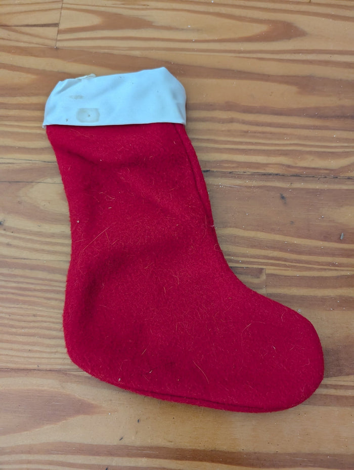Simple Felt Stocking from Unknown -  Linens (Felt Stocking, Traditional, Red, White)