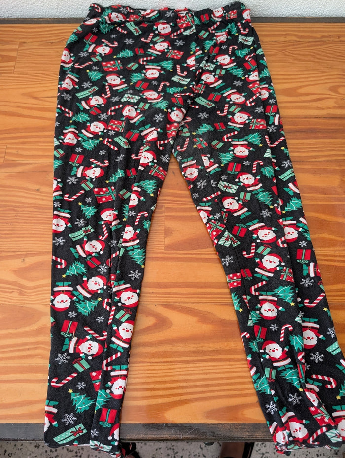 Santa Claus Christmas Fleece Pajama Pants from Unbranded -  Apparel (Fleece (Polyester) Pajama Pants, Christmas, Holiday, Black, Red, White, Green)