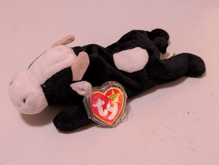Daisy the Cow - Ty Beanie Baby (Black & White, 1994, Plush Toy, Stuffed Animal, MWMT, Vintage, Retired)