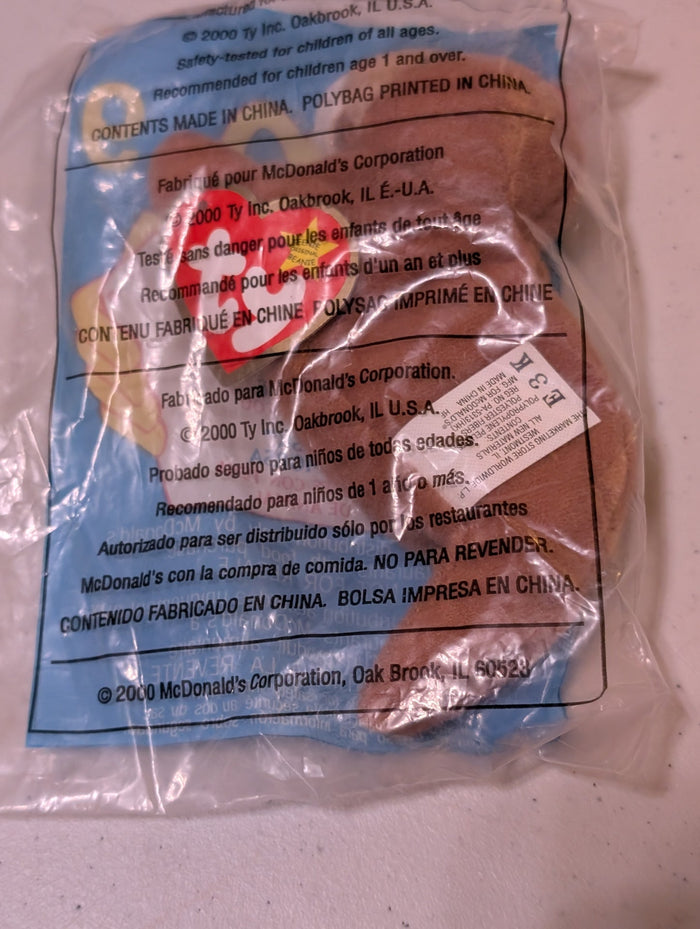 Tusk the Walrus - McDonald's / Ty Teenie Beanie Baby (Tan, 2000, Plush, Toy, Vintage, Stuffed Animal, Retired)