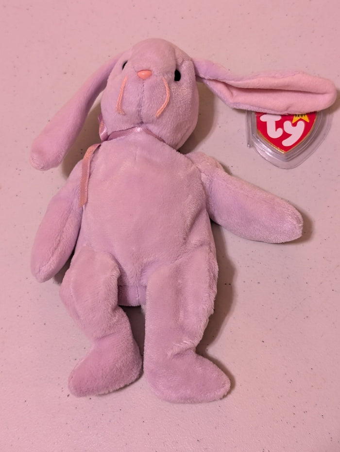 Hoppity the Rabbit - Ty Beanie Baby (Pink, 1996, Vintage, MWMT, Plush, Toy, Stuffed Animal, Retired)