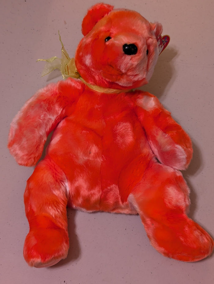 TANGERINE the Bear TY Beanie Buddy -  Soft 13" Plush  (MWMT, Vintage, Retired, with Tag, VTG, Stuffed Animal, Plush, Toy)
