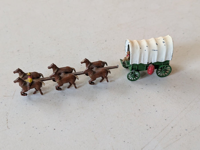 CONESTOGA COVERED WAGON AND HORSE TEAM Moko Lesney Matchbox 1955(vintage, collectable, nostalgia, toy)