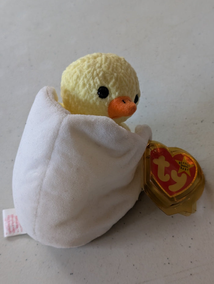 Eggbert the Chick - Ty Beanie Babies (Yellow, White, 1998, Plush Toy)