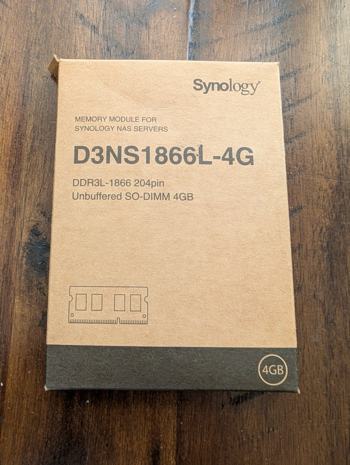 D3NS1866L-4G 4GB DDR3L SO-DIMM from Synology - 2010s Computer Components, Networking (PCB, Silicon Chips Computer Memory (RAM), Not Applicable, Brown (box), Synology, RAM, NAS, upgrade, D3NS1866L-4G)