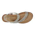 Women's Reille Silver Jeweled Slingback Flat Sandals