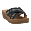 Women's Robyn Black Embellished Cross Strap Sandals