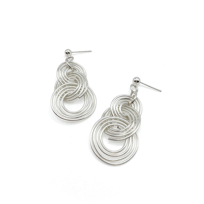 Ripple silver earrings