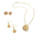 Rosette gold earrings