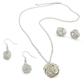 Rosette silver stud earrings