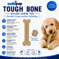 Tough Bone Nylon Chew Bone | Ultra-Durable Dog Toy for Aggressive Chewers | SodaPup