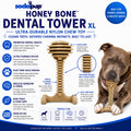 Honey Bone Dental Tower - Indestructible Nylon Dog Chew Toy XL | USA Made