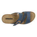 Women's Odalis Blue Wedge Sandals with Buckle