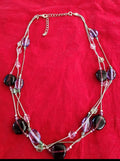 Avon Purple Beaded multi-strand Necklace