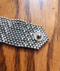 Beaded Cuff Bracelet Silver Tone