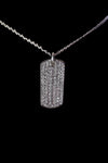 Cookie Lee silver tone Crystal Dog Tag necklace