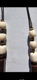Vintage faceted earthtone bead Necklace
