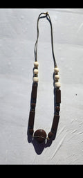 Vintage faceted earthtone bead Necklace