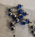 Sparkling Lot of 14 Double Jewel Belly button Rings