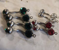 Sparkling Lot of 14 Double Jewel Belly button Rings