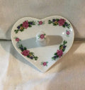 Porcelain Heart Shaped  Tree Ring with Roses