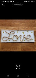 Rustic Rope Love Sign Western with Gold hearts