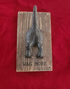 Mud Pie Whimsical Wag More Metal Dog Leash Hanger Wall Hook Wood Base Farmhouse