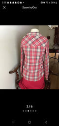 Teen's Pink Plaid Flannel Shirt by Vanilla Star (S)