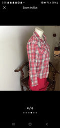 Teen's Pink Plaid Flannel Shirt by Vanilla Star (S)