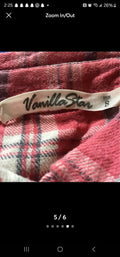 Teen's Pink Plaid Flannel Shirt by Vanilla Star (S)