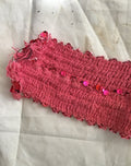 Vintage Sequin belt with lots of stretch neon pink & green