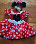 Disney Girls Minnie Mouse Dress costume with Ears costume  size XS