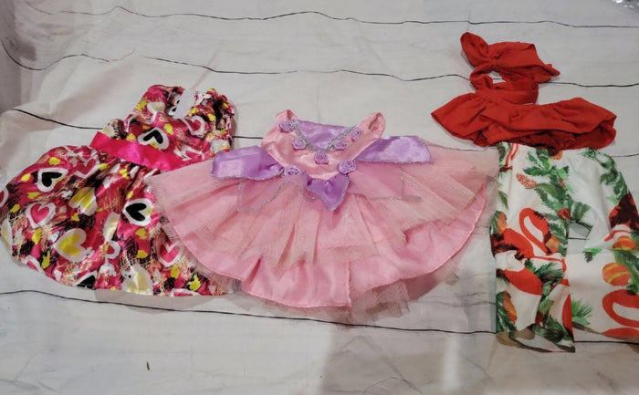 Doll 16" Clothes 2 Dresses, pants, top, and Ribbon