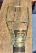 VINTAGE 10.5" TALL CUBE MODERNIST SQUARE WELL MADE GLASS FLOWER VASE