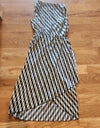 Allover Print Cow Neck Dress, Elegant Sleeveless Wrap Hem Dress, Women's XS