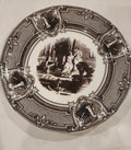 Two’s Company Brown Transferware Women & Urns Wall Hanging Plate