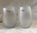 Two  Frosty wine glasses Drinks well with Others, wine taste better with friends