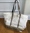 Victoria Secret Canvas Tote w Gold glitttery accent