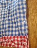 Boys Mudpie 2T-3T plaid overalls