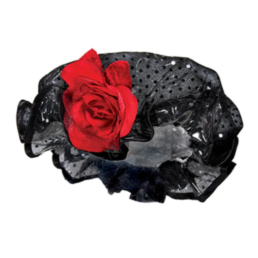 LA Indulgence Shower Cap Black & Red