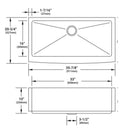 Miseno MSS3620F Farmhouse 36 Single Basin Stainless Steel Kitchen Sink