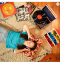 Victrola Bluetooth Suitcase Record Player with 3-Speed Turntable, US Flag