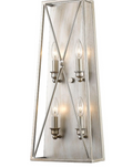 Zlite 447-4S-as 4.5 X 10 X 24 in. Tressle Antique Silver Wall Sconce