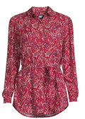 Lands End Womens Rayon Tie Waist Shirt, Large