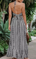 Cupshe Womens Flounce Maxi Beach Dress - Black