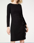 Jessica Howard Womens Ruffled Cocktail Sheath Dress