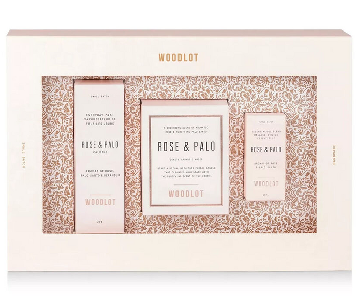 WOODLOT Essentials 3-Pc. Gift Set Soap Bar / Cinder Candle / Essential Oil Blend