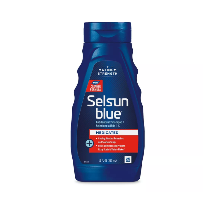 Selsun Blue Antidandruff Shampoo, Maximum Strength, Medicated 11 Fl Oz